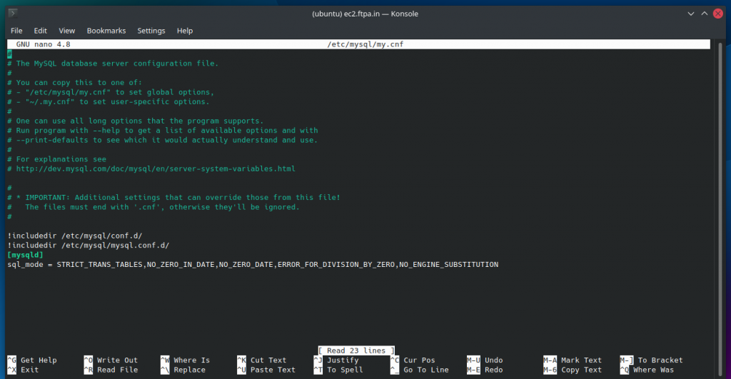 MySQL my.cnf Configuration file